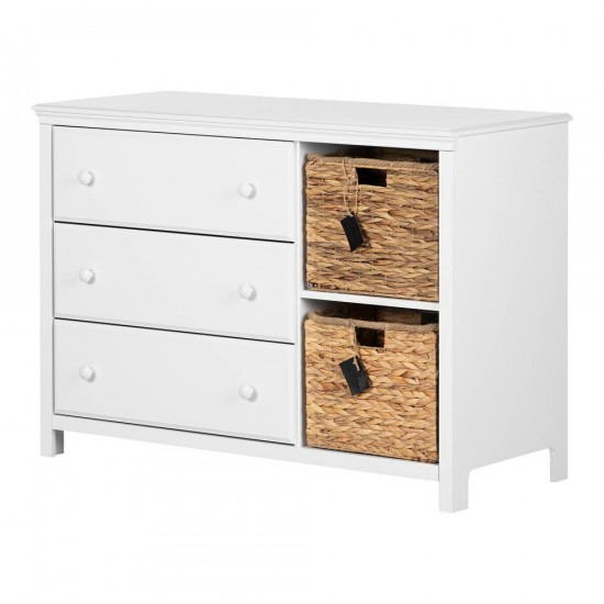 Cotton Candy 3-Drawer Dresser with Storage Baskets 12140